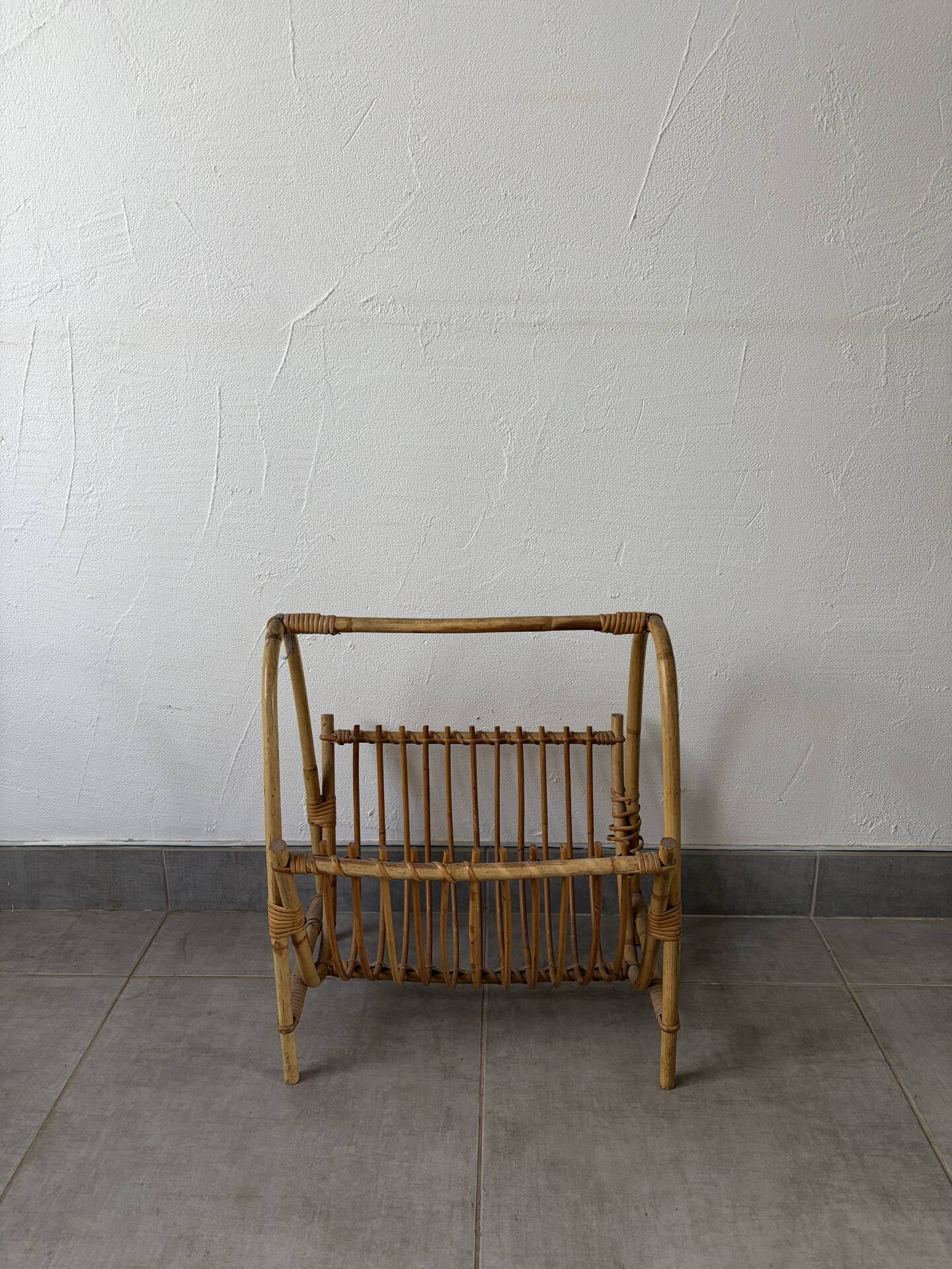 Vintage bamboo magazine rack