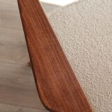 Vintage Lounge Chair Grey White Bouclè, Scandinavian Design