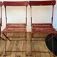 set of 4 folding iron and wood garden chairs early twentieth century