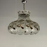 Venetian chandelier in colorless and brown murano glass circa 1970