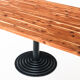 Solid cypress wood table with vintage central leg