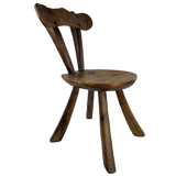 Brutalist Wabi Sabi milking stool or chair, France ca 1950