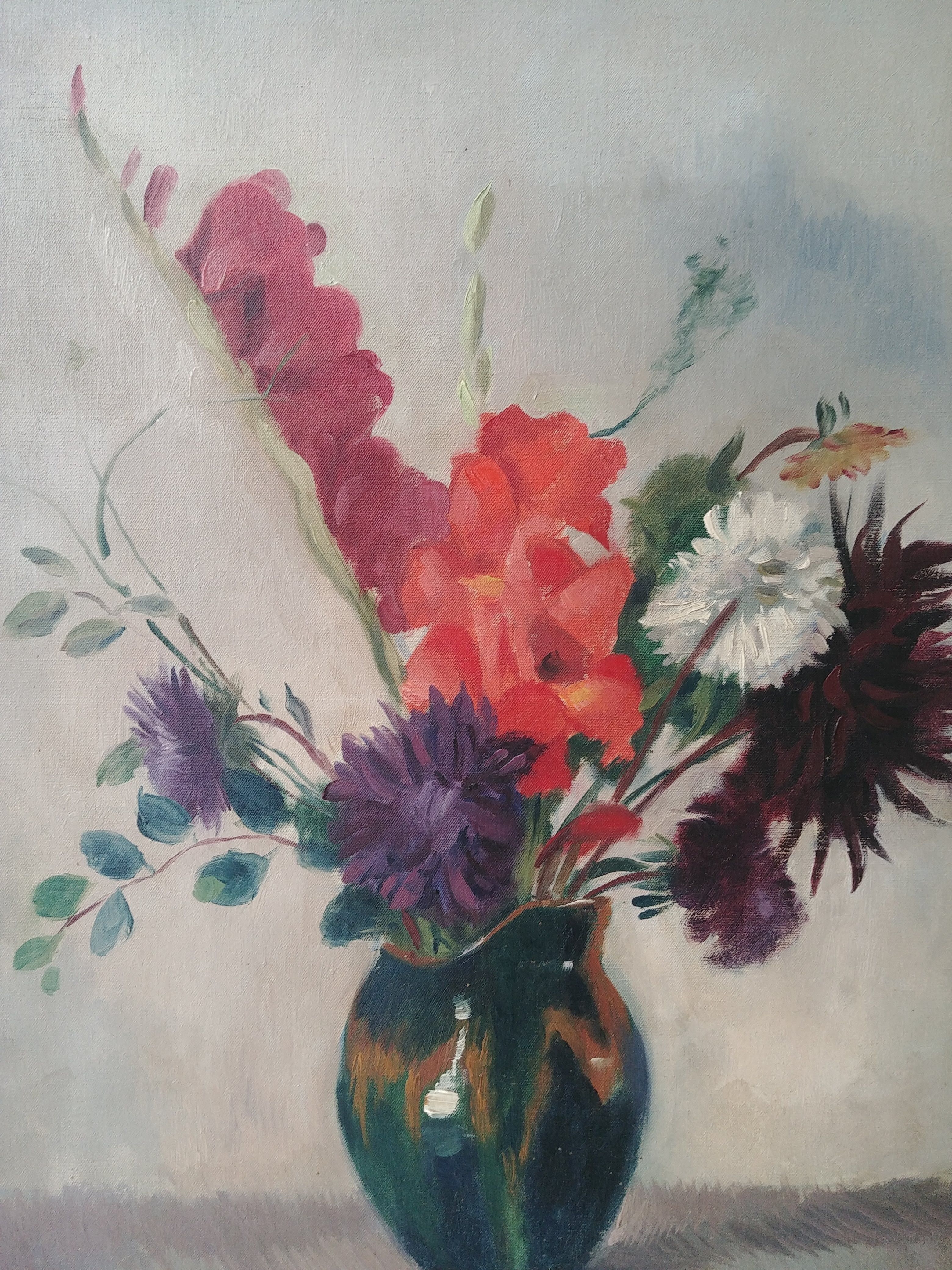 Bouquet glaïeuls and dahlias