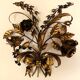 Pair of gold plated wall double candleholders with roses by Hans Kögl, 1960