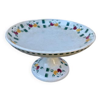 Gien white fruit ceramic compote bowl