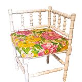 Fabric and wood corner armchair, comfort, relax, 1920s