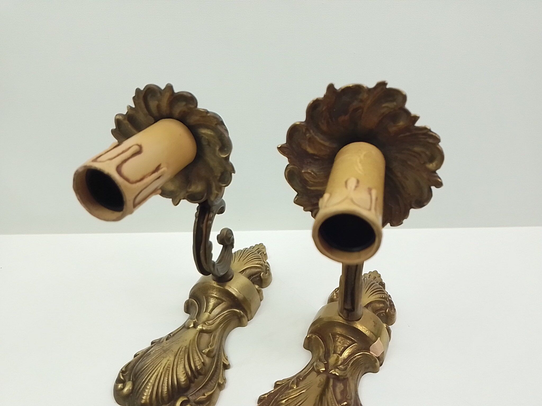 Pair of brass sconces 1 branch 29 cm