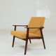 Pair Lounge Chairs Vintage Yellow Boucle,  Mid Century Design, 1960