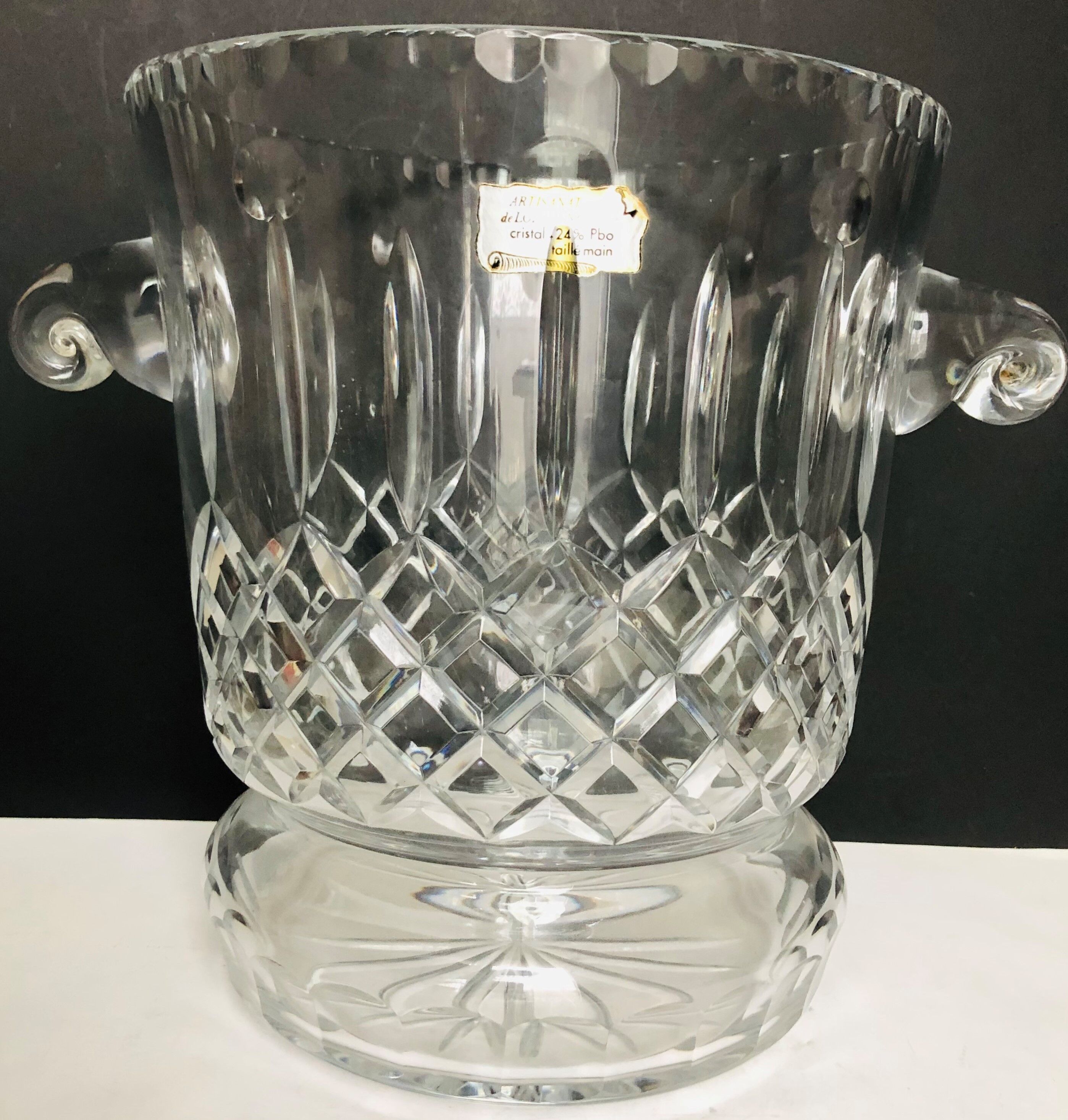 Carved crystal champagne bucket