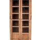 Parisian wardrobe in raw wood with engraved glass from 1920.