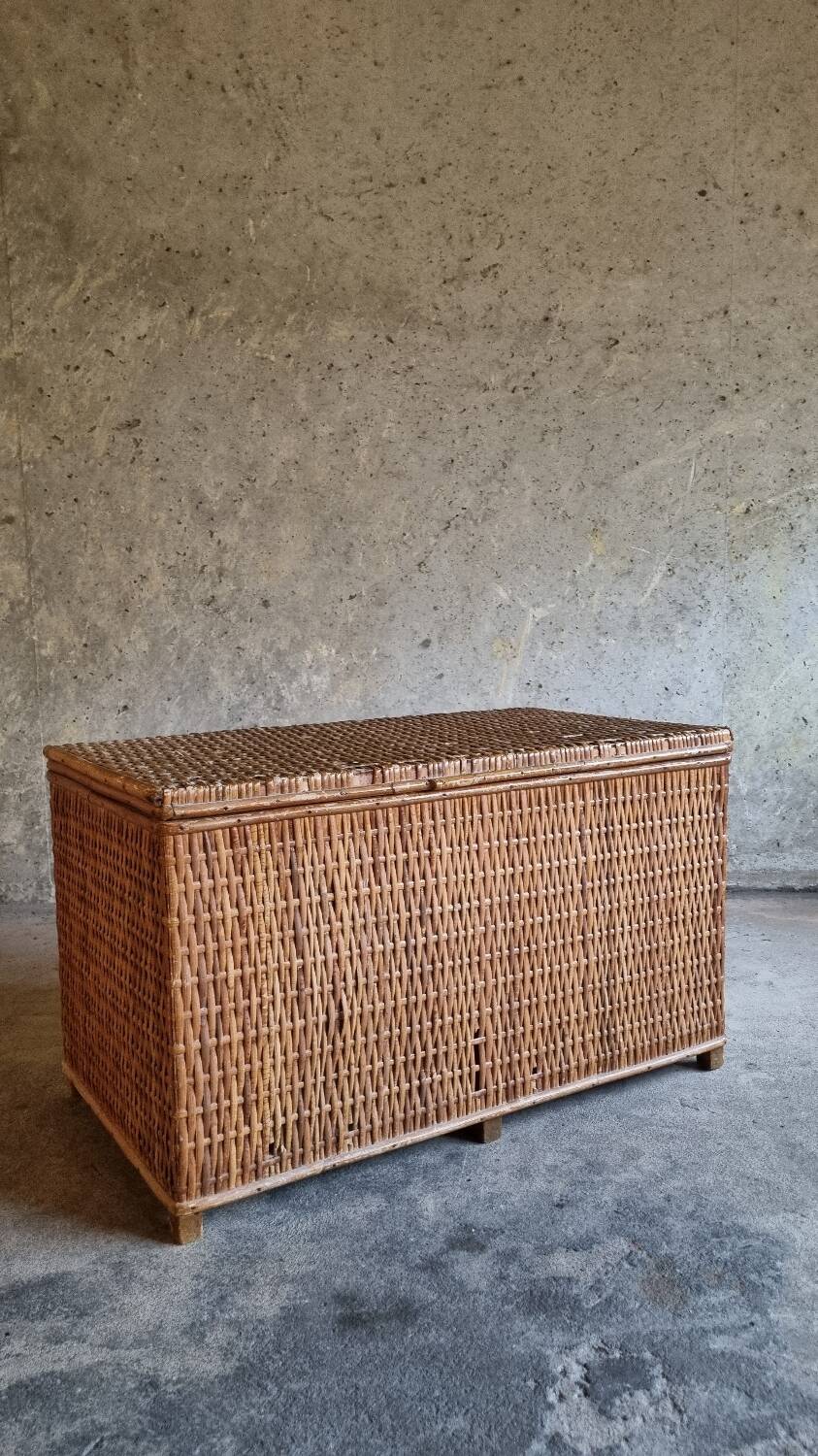 Vintage rattan trunk