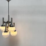 Sciolari chrome "Trumpet" chandelier