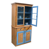 Antique softwood buffet in natural + blue, Gründerzeit style