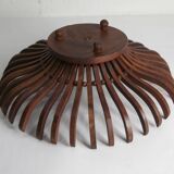 Handcrafted fruit dish 1960 solid wood unique piece