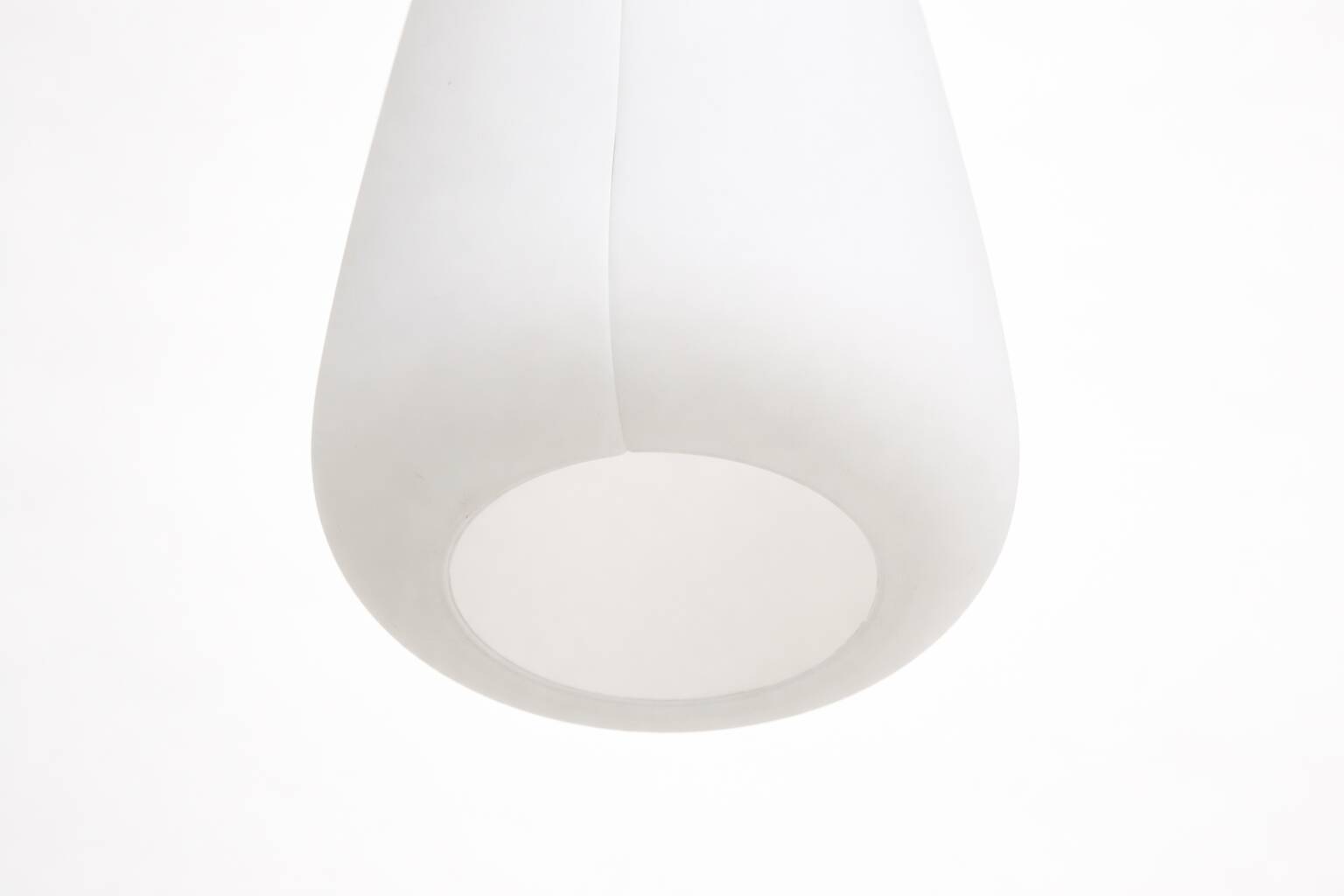 Scandinavian opaline and teak suspension by Uno and Östen Kristiansson for the