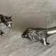 Set of 6 vintage 1970s silver-plated lion-shaped knife rests.