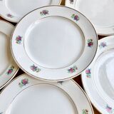 6 dessert plates demi-porcelaine Lunéville