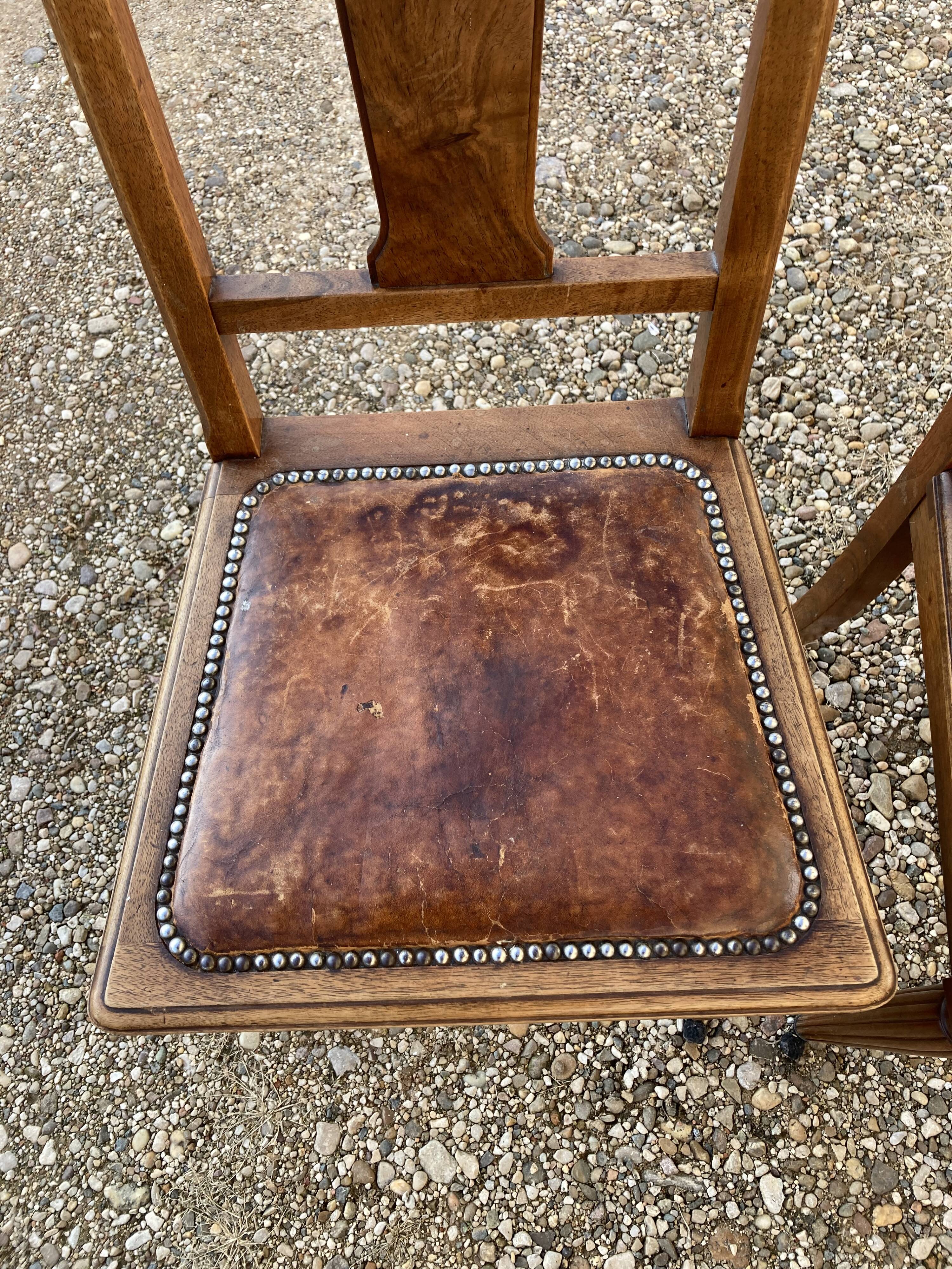 4 chaises art déco assise cuir