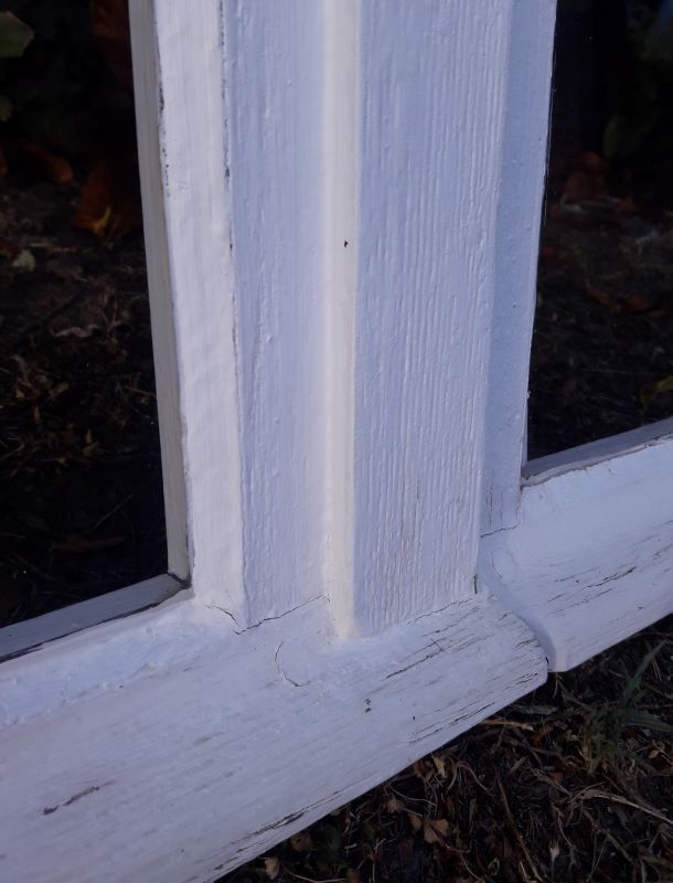 Old oak window H96.9xL81cm small panes