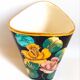 Vase Vallauris Monaco décor floral Hauteur 25,3 cm