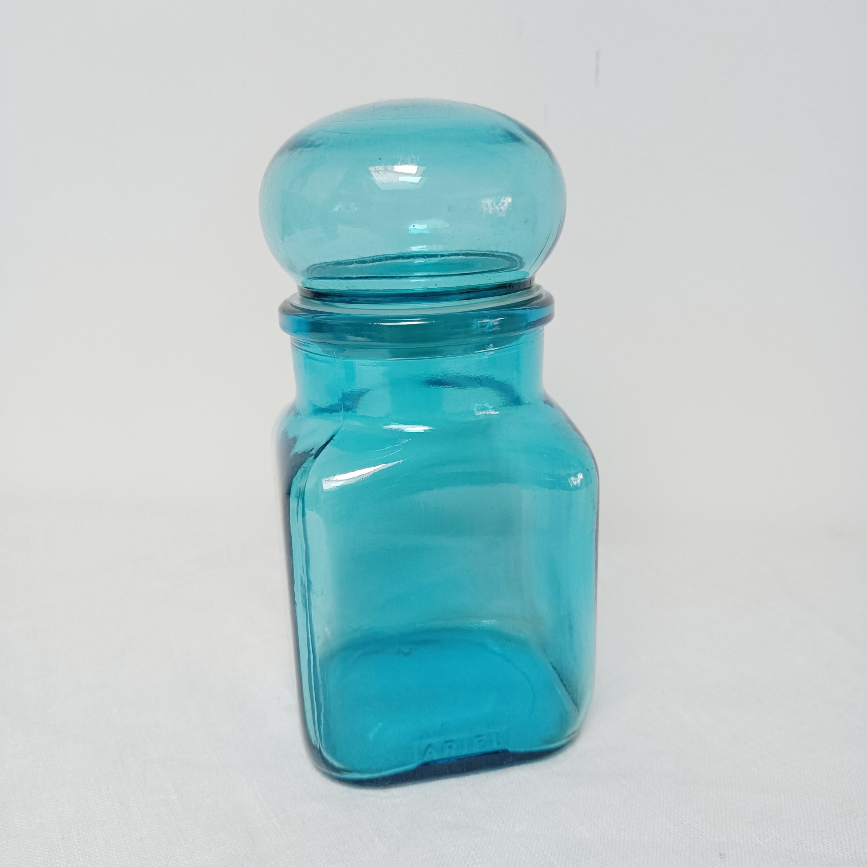 Set of 3 blue glass apothecary jars