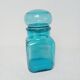 Set of 3 blue glass apothecary jars