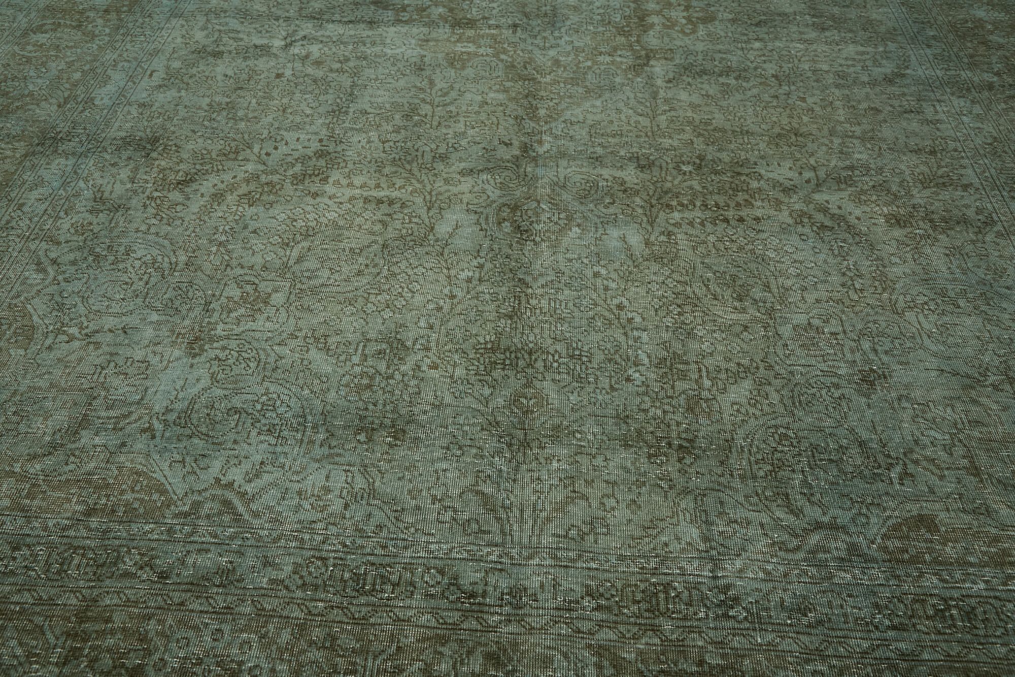 Hand-knotted anatolian antique 1970s 246 cm x 349 cm blue wool carpet