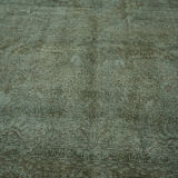 Tapis de laine bleue des années 1970 246 cm x 349 cm