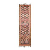 Tapis coureur vintage turc en laine et coton noué à la main des années 1970, 100x352.