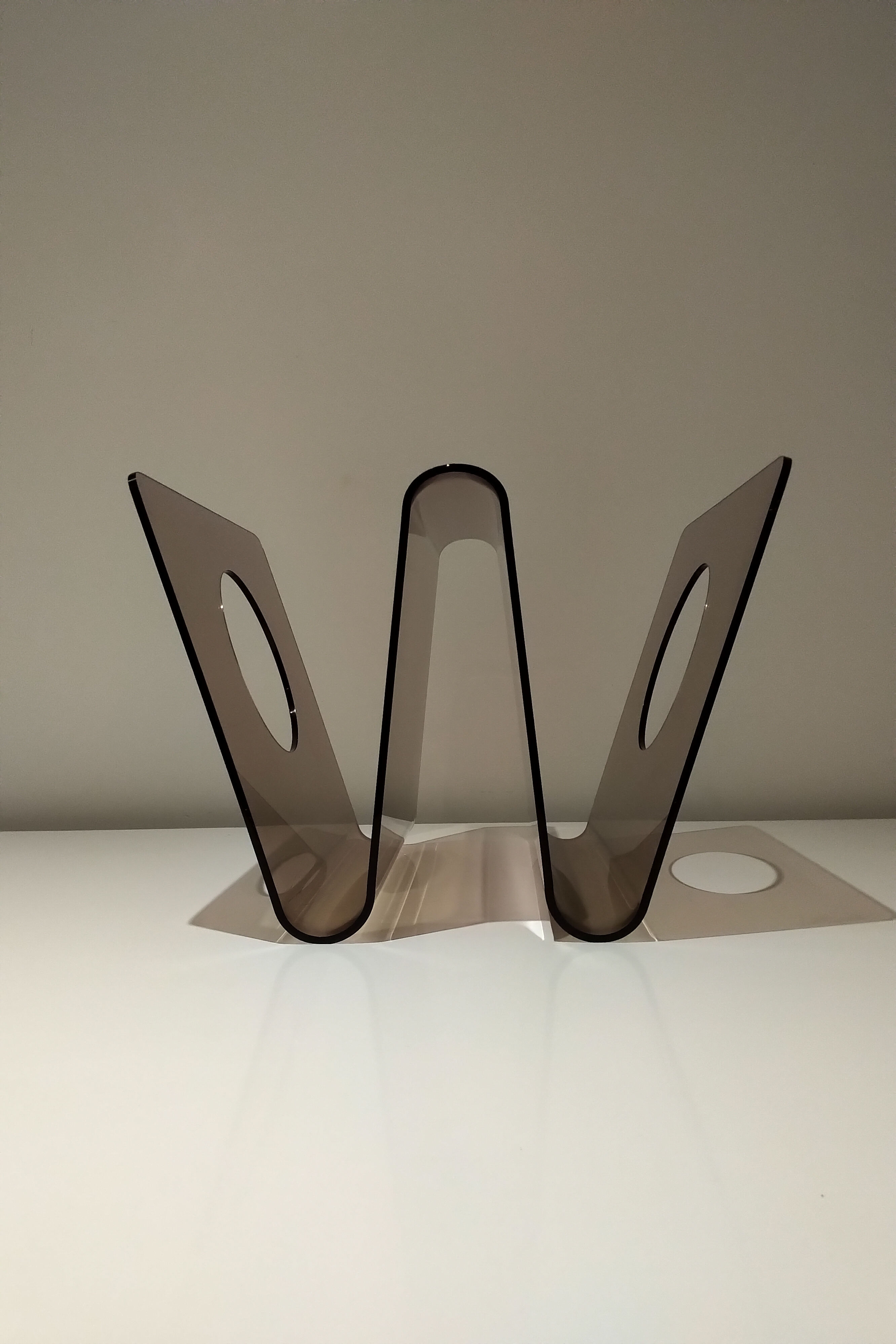 Michel Dumas plexiglass design magazine holders, 1970s