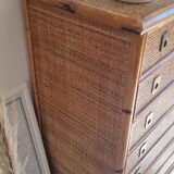 Rattan chest of drawers circa 1970, Dal Vera