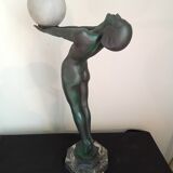 Max Le Verrier Large Art Deco lamp model "Lumina" 64 CM