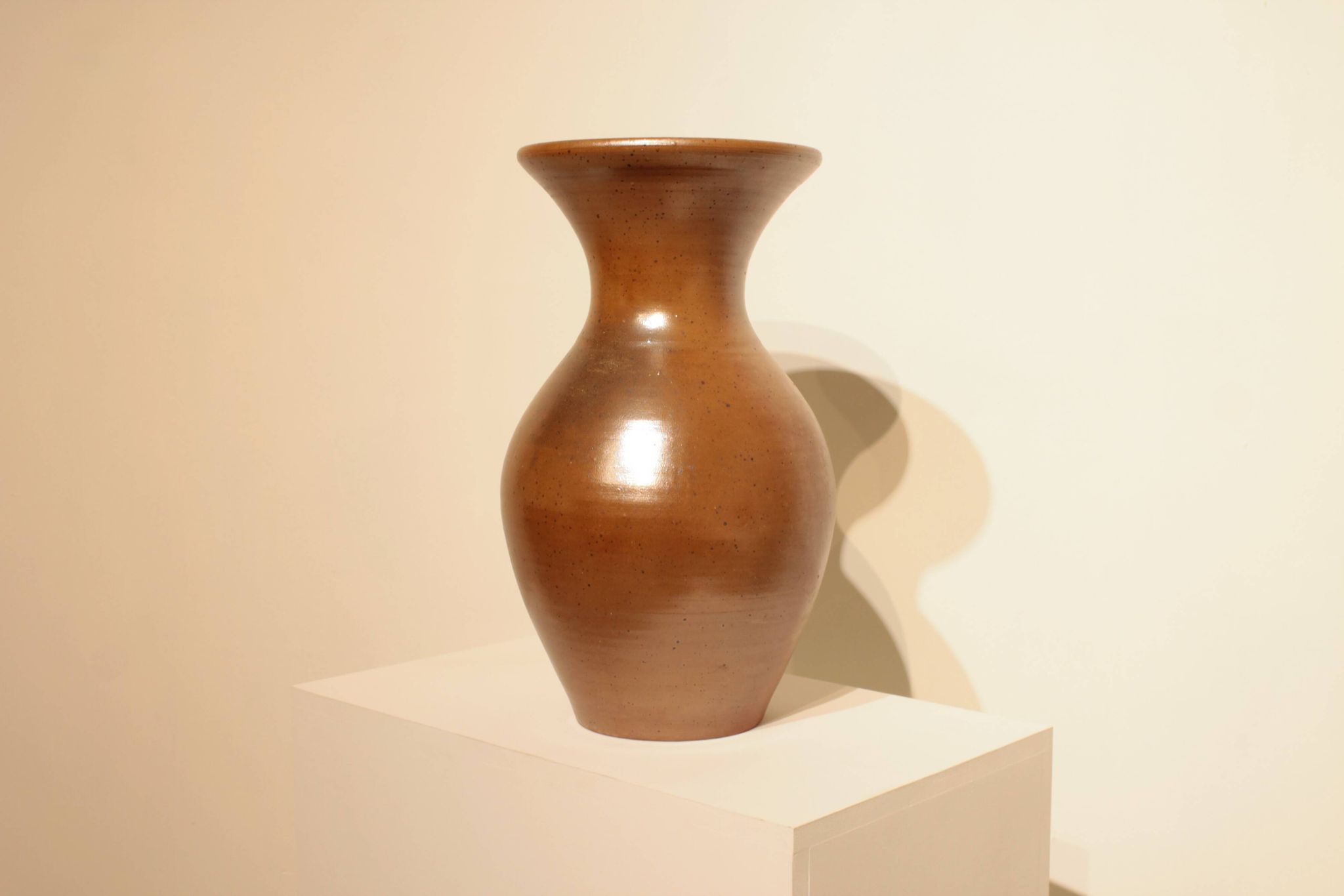 Important vase en grès irisé