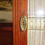 Vintage oak sideboard with sentry boxes and mirror