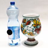 ceramic vase or footed bowl with floral decoration Italy 1960s