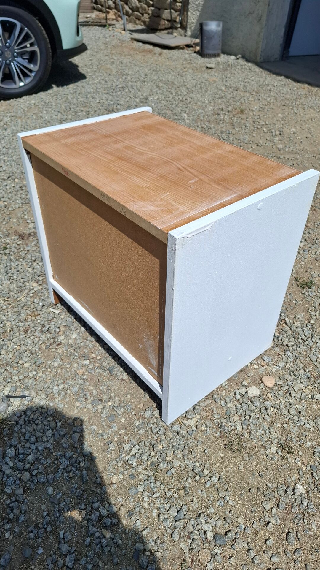 Table de chevet blanc et bois