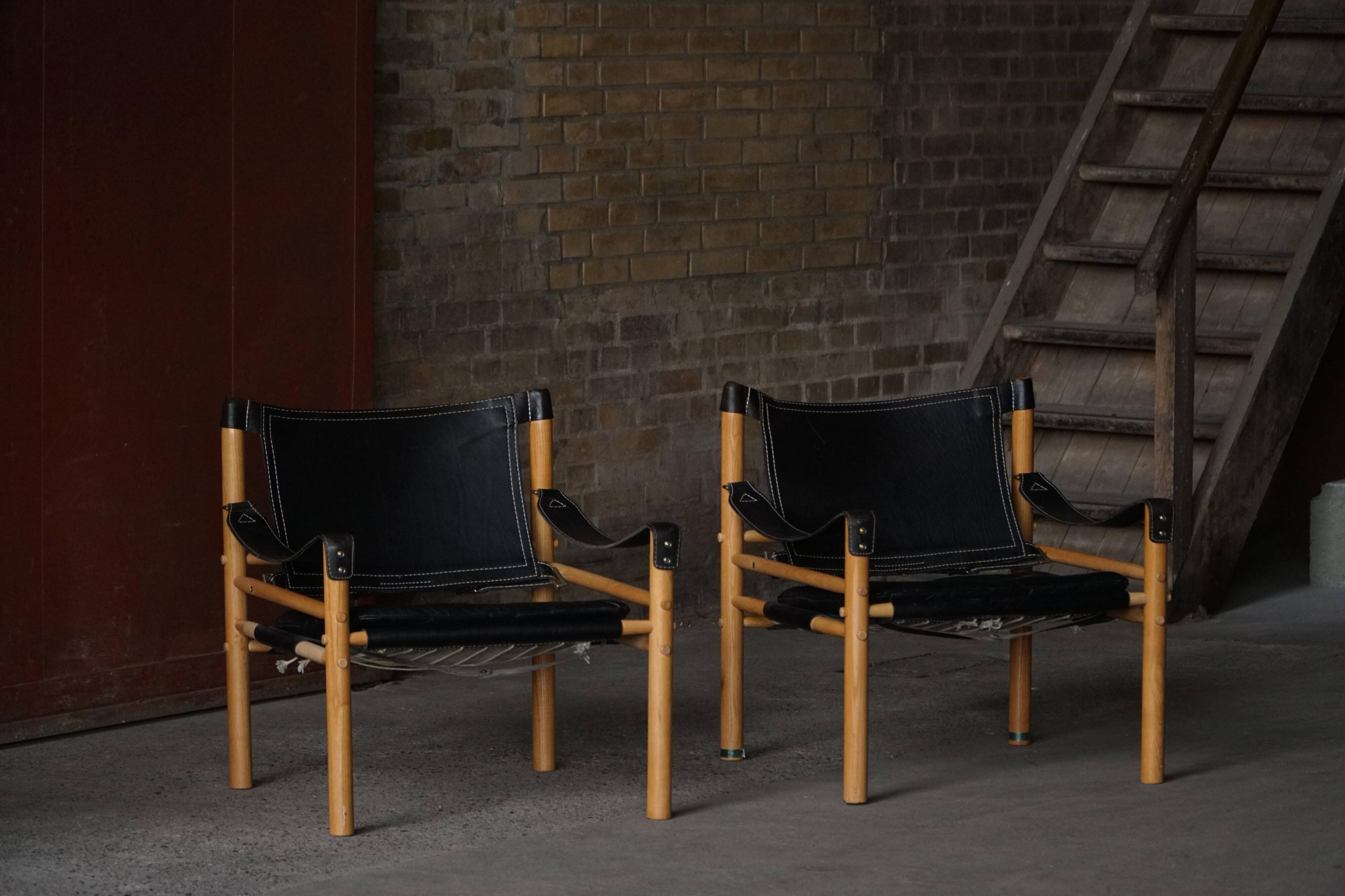 Set of Sirocco safari chairs by Arne Norell for Arne Norell AB, Sweden, 1960s.