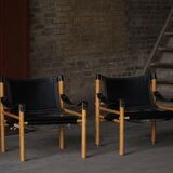 Set of Sirocco safari chairs by Arne Norell for Arne Norell AB, Sweden, 1960s.