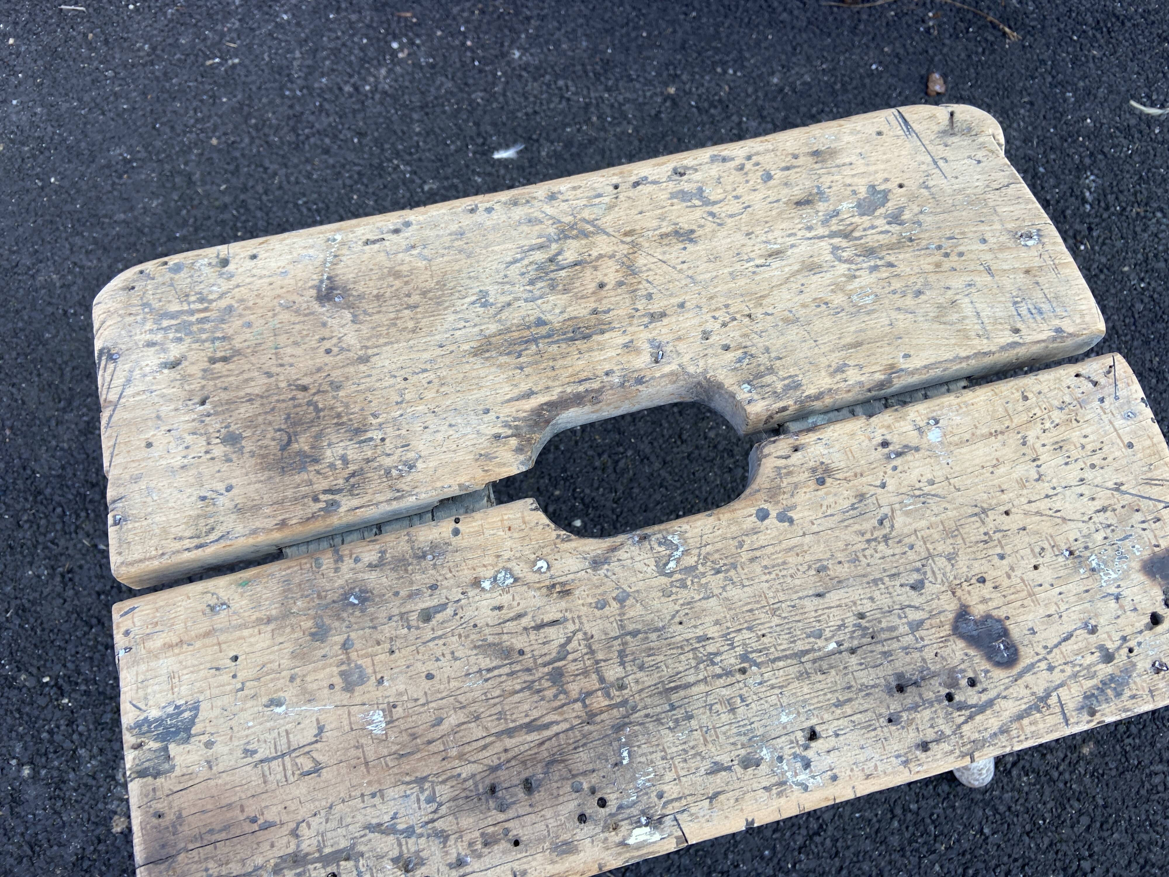 Very old rustic farmhouse stool