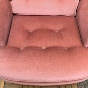 Pair of pink tufted velvet frog chairs 1970