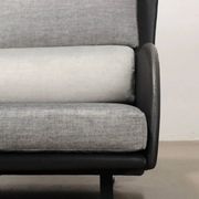 1980s vintage velvet and faux leather sofa with pillowcases, Italy.