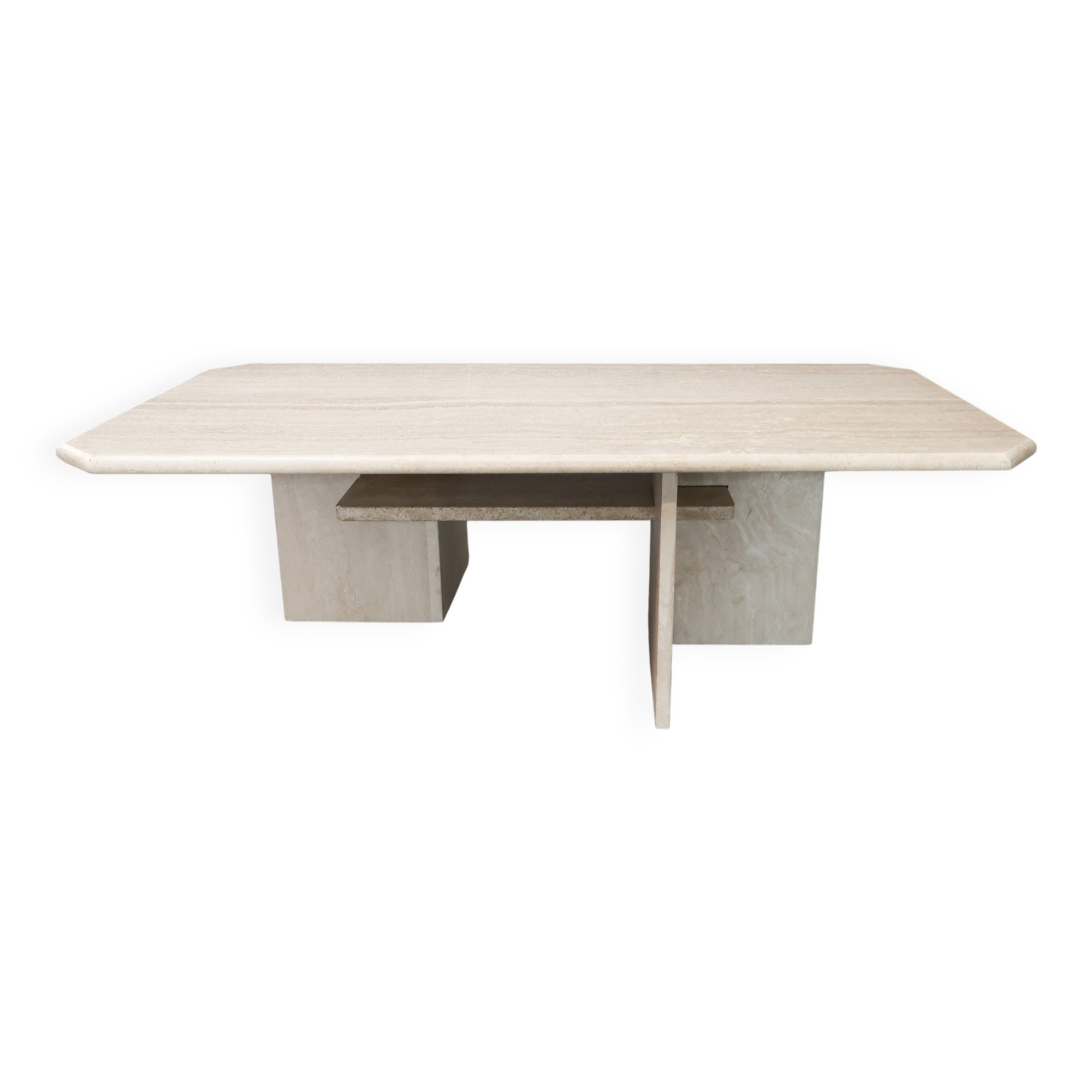 Vintage travertine coffee table, 1970s