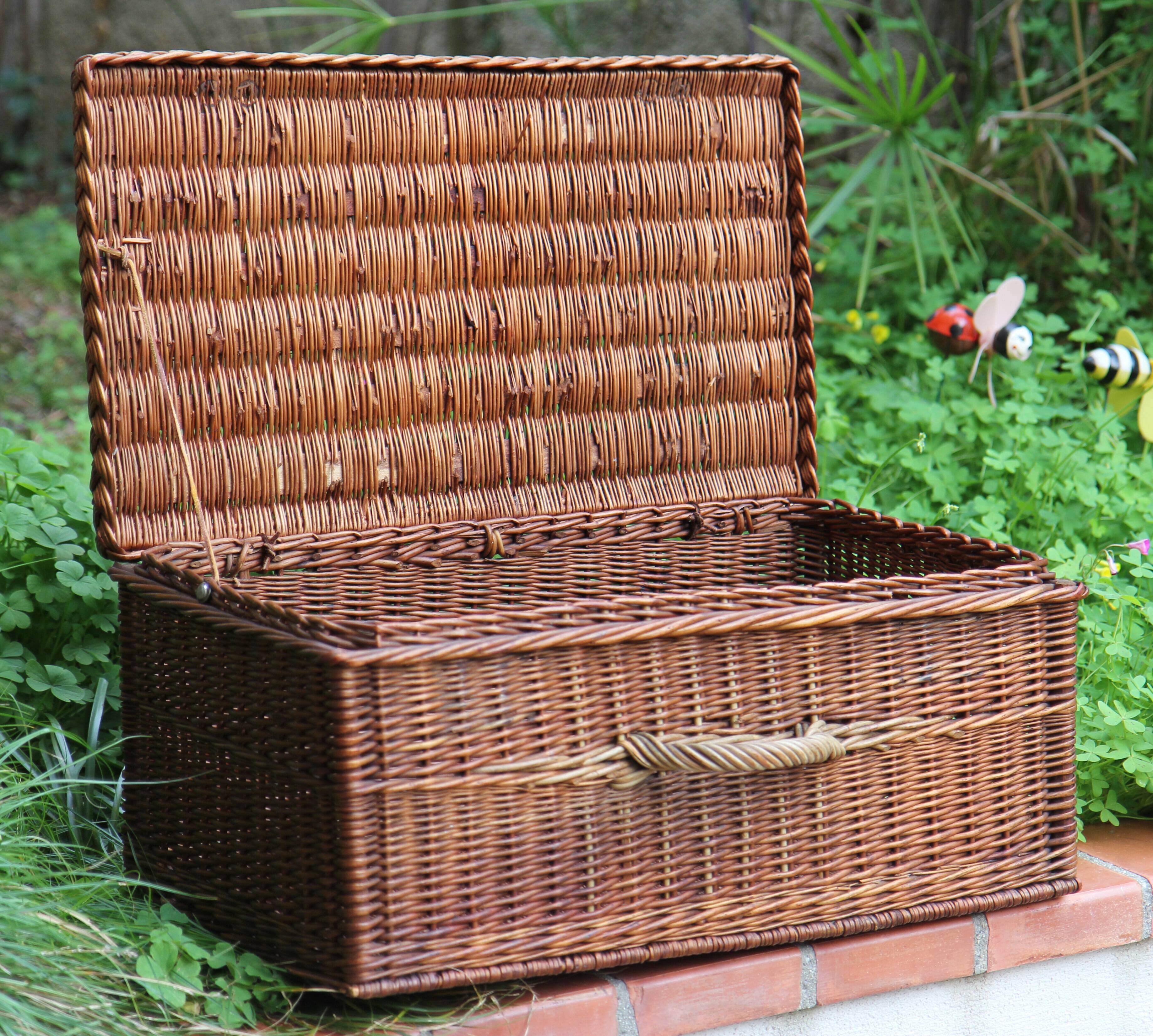 Old wicker trunk