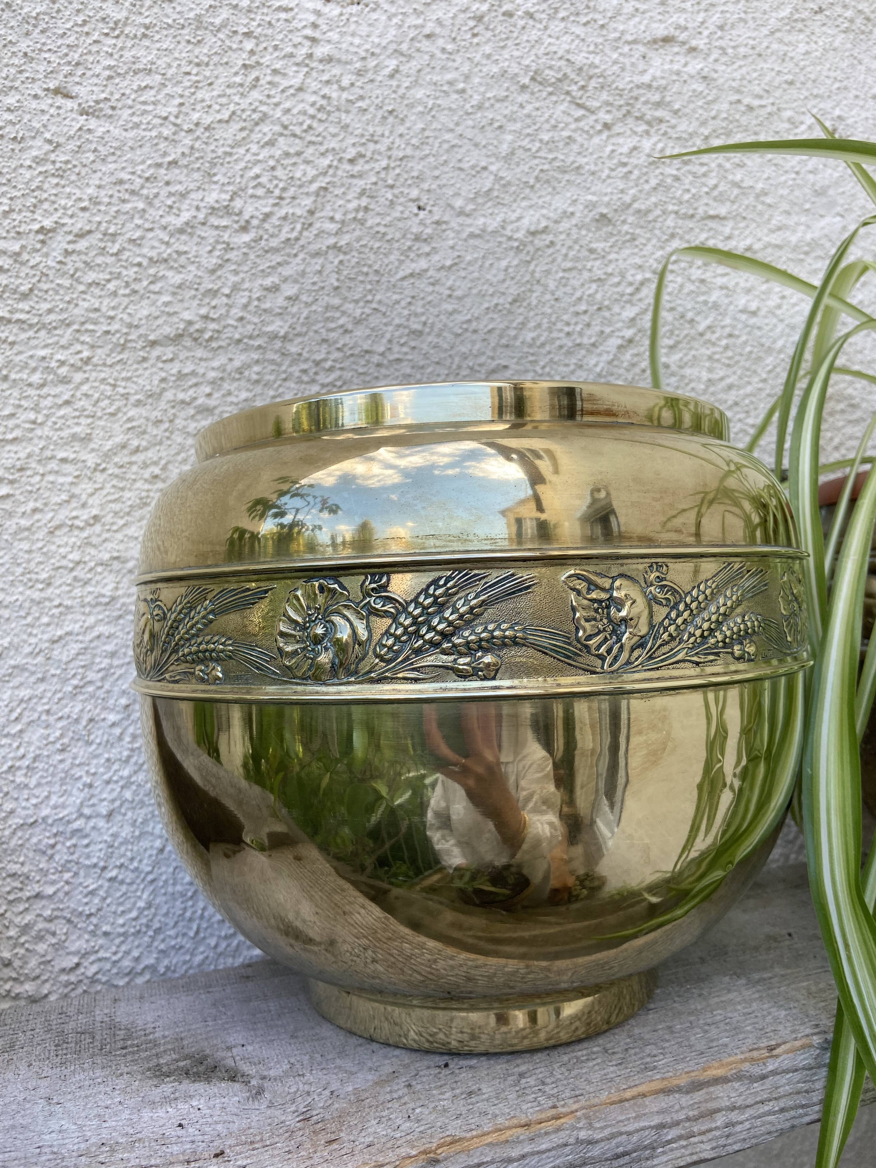 Brass pot cover early twentieth century