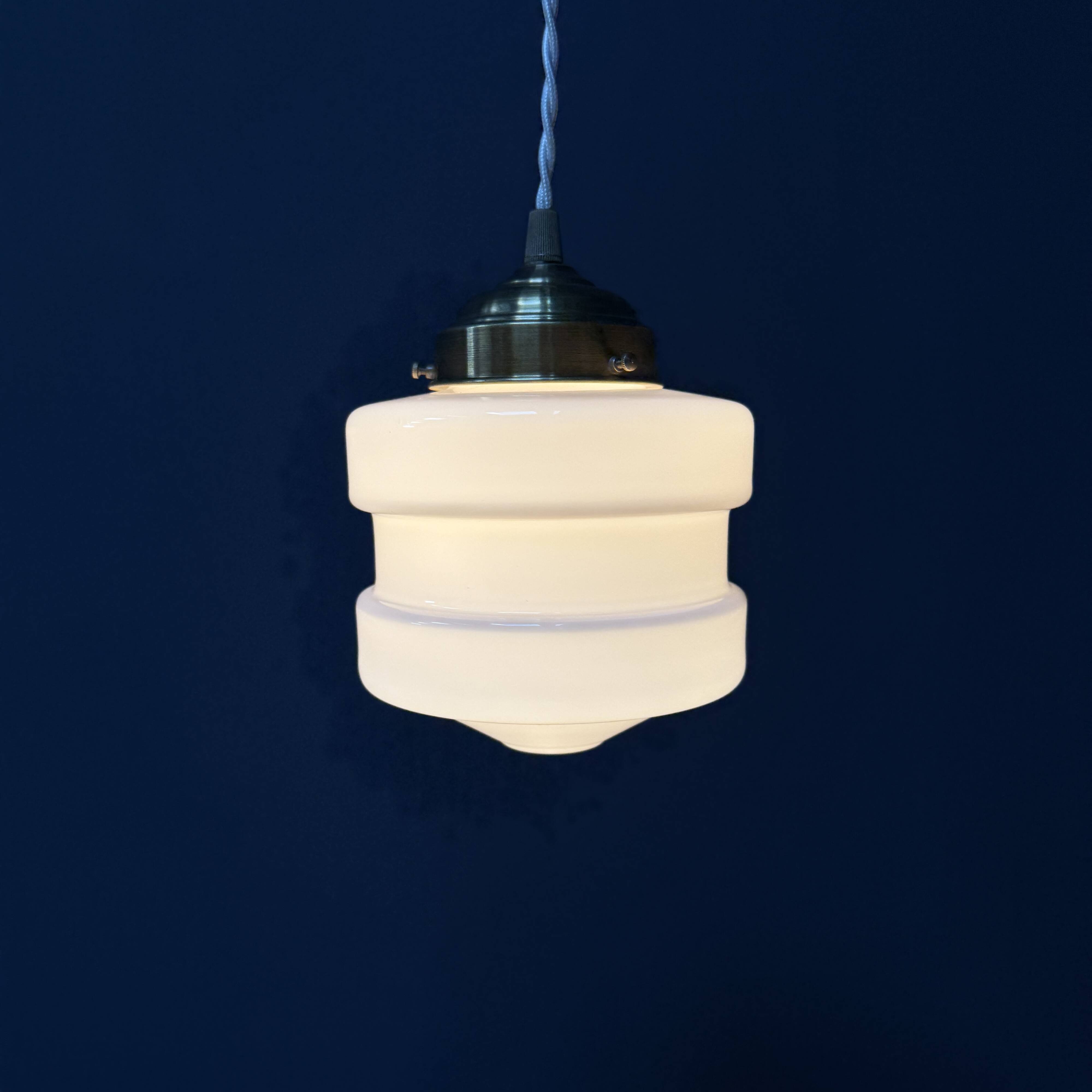 Pink glass art deco pendant lamp