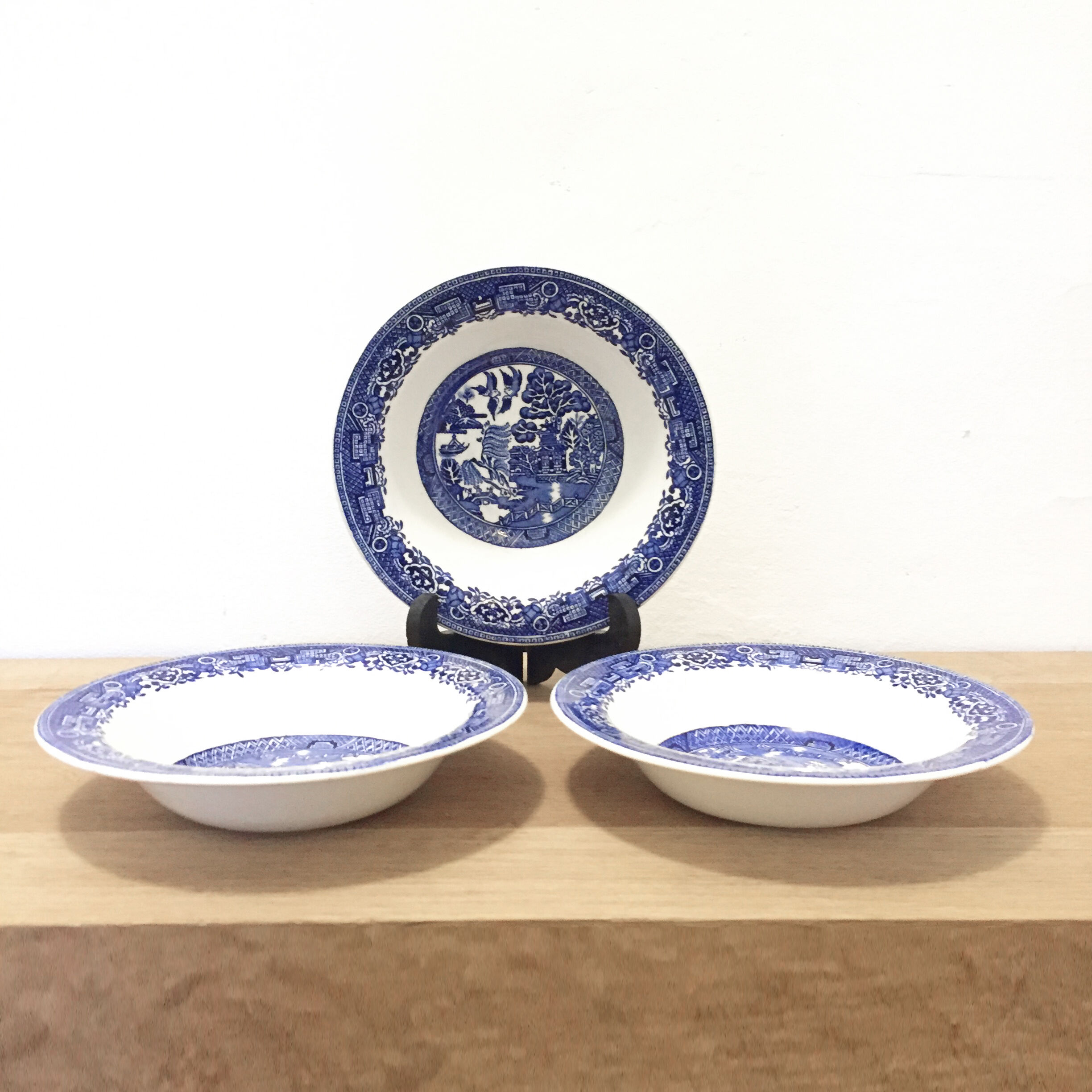 Set of 3 “Willow” cereal bowls from Woods & Sons England