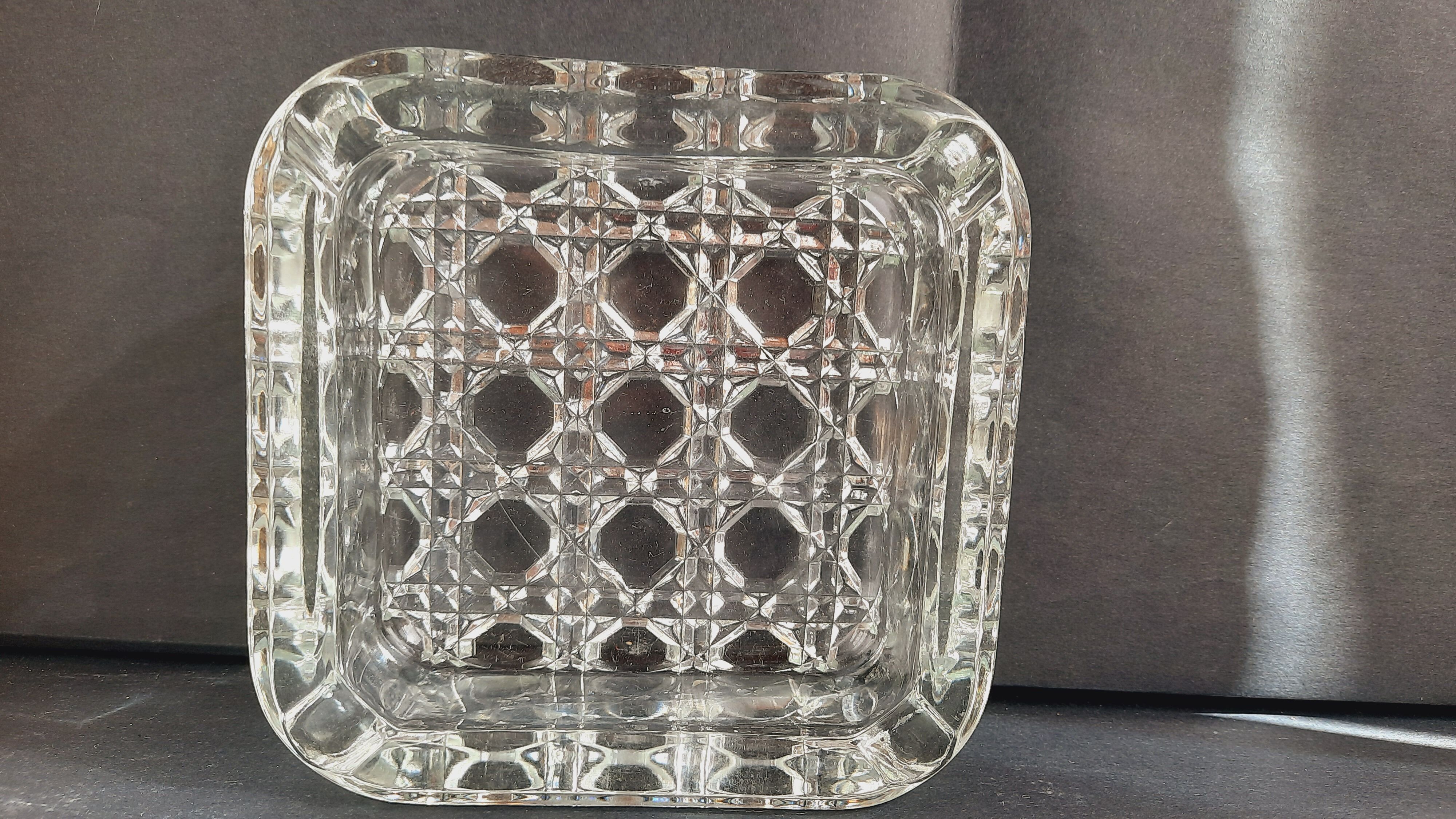 Lot 3 vide-poches verre ciselé