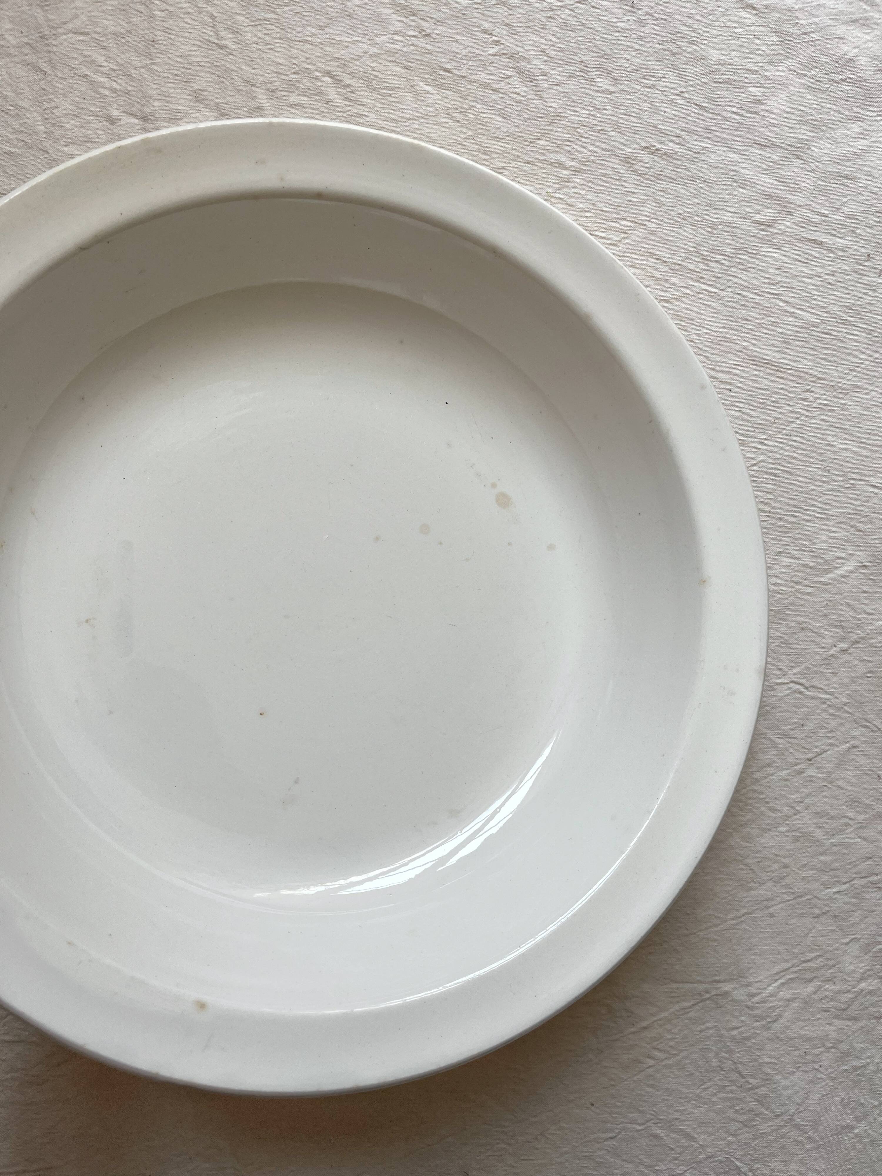 Hollow dish in ivory iron earth Digoin Sarreguemines
