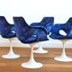 Suite of 4 armchairs feet tulip 1960s