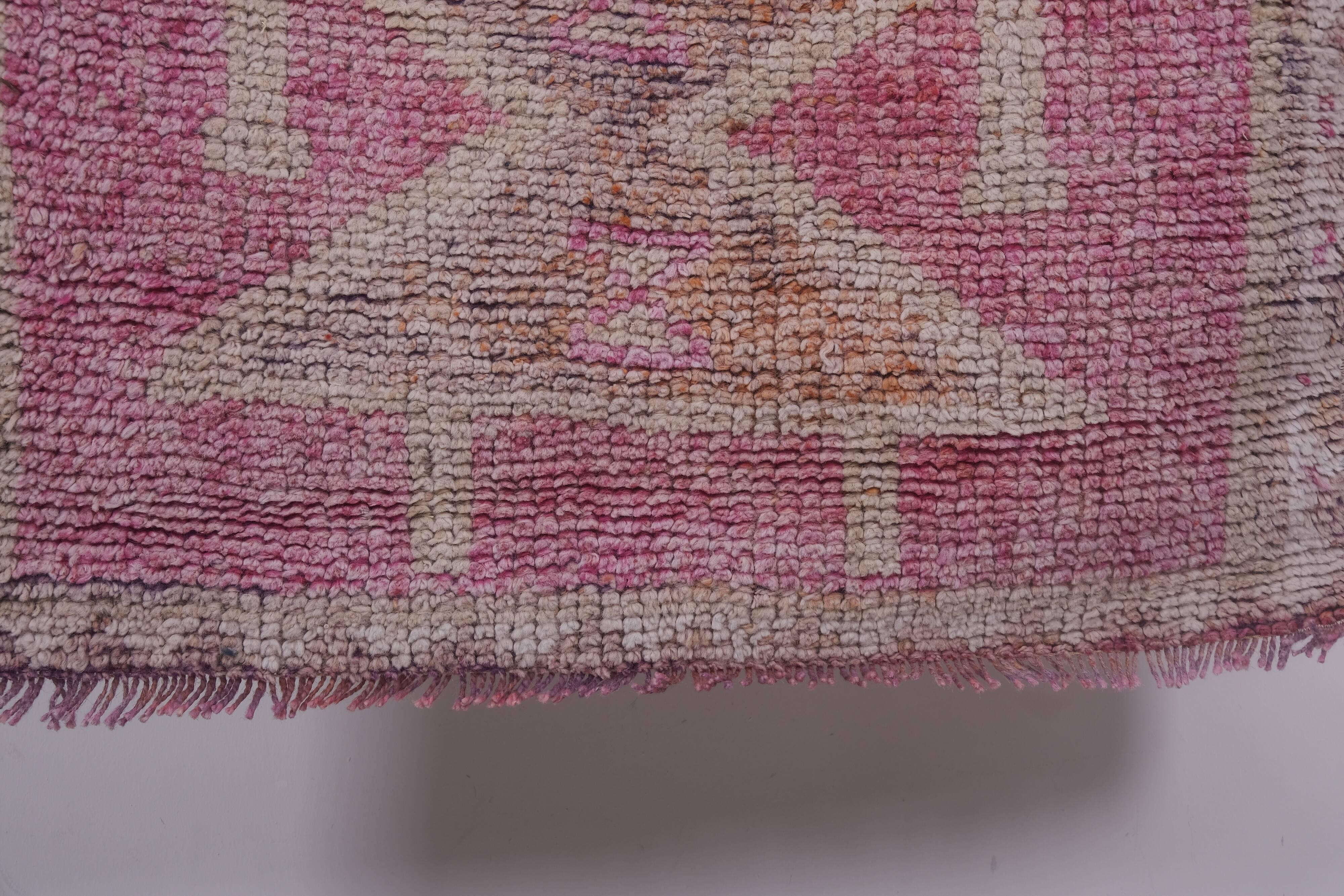 Vintage Turkish rug from Oushak, handwoven 85x266 cm